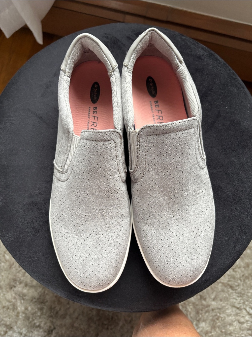NWOT Dr. Scholl's Light Gray Slip-On Perforated Flats